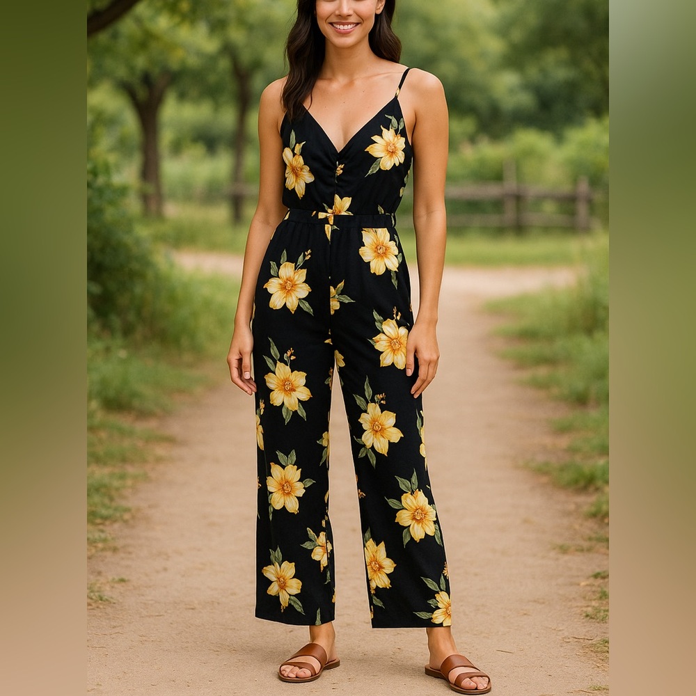 Mimi Chica Floral Jumpsuit Size Small NWT